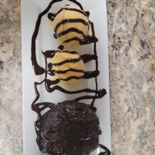 three desserts on a plate