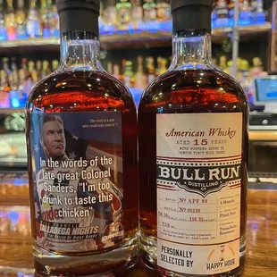 two bottles of bourbon