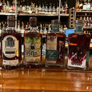 a variety of bottles