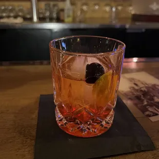 a drink in a glass