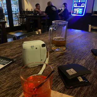 Over an hour warm beer what kind of bar ?