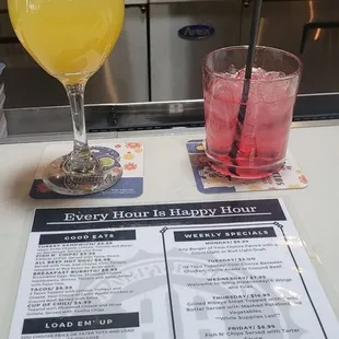 Nothing like a delicious Mimosa, and a refreshing Vodka and Cranberry.