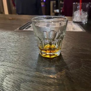 a glass of whiskey