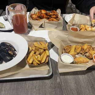 a table full of food