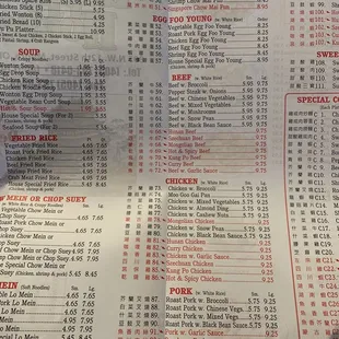 Menu - January 2021