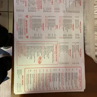 Happy House Chinese Restaurant menu.