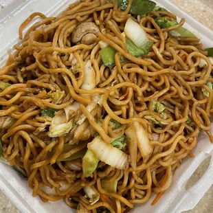 noodles in a plastic container