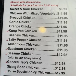 menu