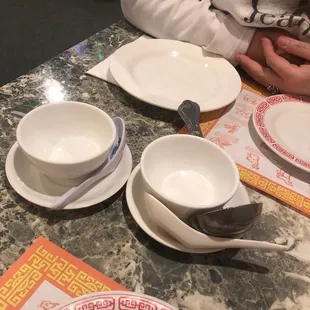 Soup bowls.