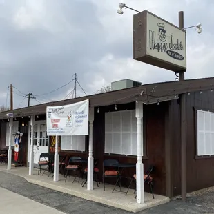 Cozy Exterior has outside seating