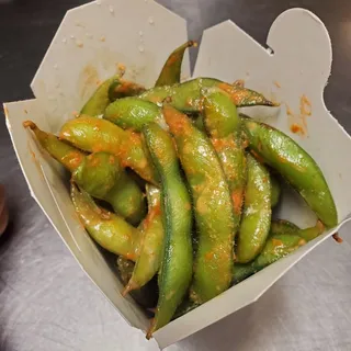 Edamame with Sriracha Mayo