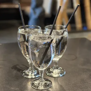 water in fancy glasses