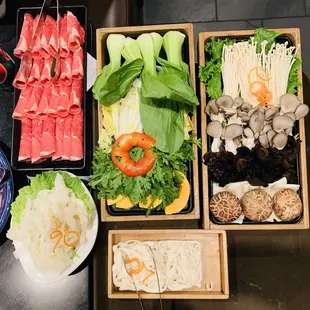 a variety of meats and vegetables