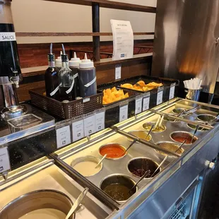 a variety of hot and cold foods