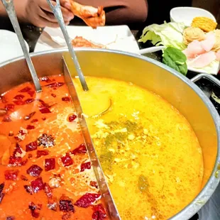 On the left is the Spicy Marrow Broth and the right is the Golden Cabbage Broth. My personal favorite was the Spicy  Marrow Broth.