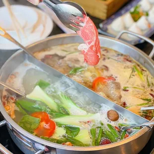 Half &amp; half broth - the best!!  IG: @munchingwithmegan