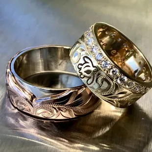 Whale Tail Motif and my resized Eternity ring