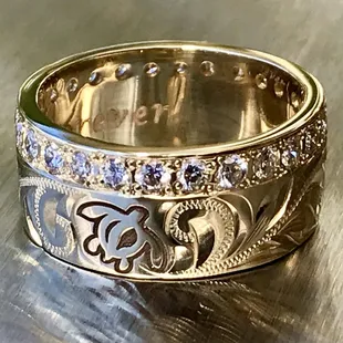 The excellent workmanship of resizing my eternity ring.