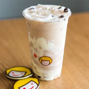 Boba Milk Tea with Puff Cream