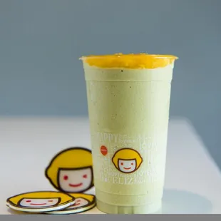 Mango Matcha! One of our most popular drinks! Made with real mangoes! Must Try