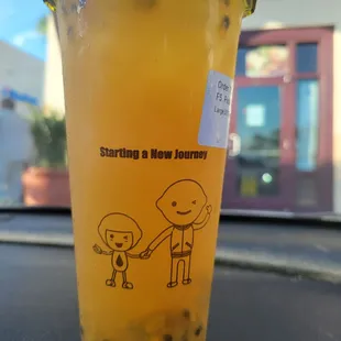 Jasmine Passion Fruit Lemonde with Aloe, Light Ice, 50% Sweet