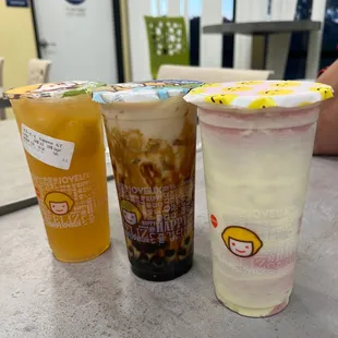 C1. Freshly Squeezed Lemon Green Tea, D11. Okinawa Sugar with Fresh Milk Boba, F10 Strawberry Shortcake