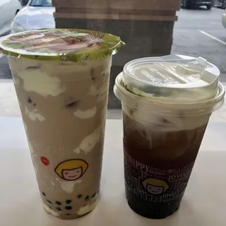 D6. Ube Milk Tea w/ Taro Puff Cream & Boba