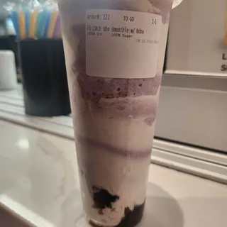 F6. UBE Green Tea Smoothie with Boba