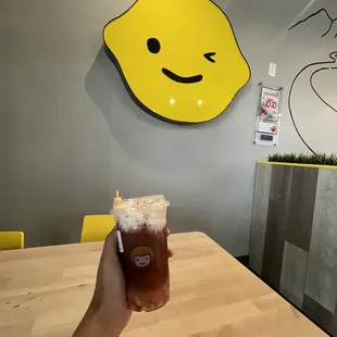 strawberry cheese foam black tea