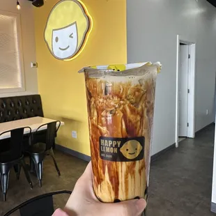 Okinawa roasted milk tea w/ boba (limited time; $6.95)