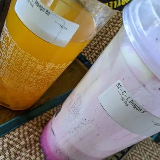 S2 Fresh Dragon Fruit Juice Lychee Juice w/ Salted Cheese - Cold (Large)