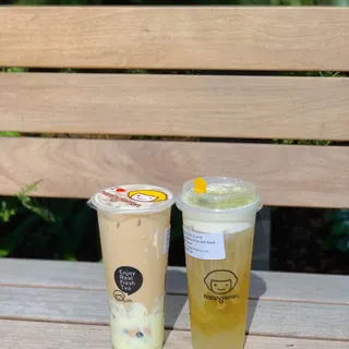 A5. Milk Tea with Boba & Puff Cream (L)