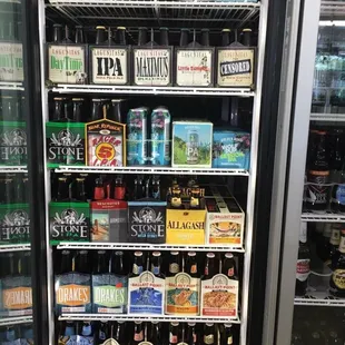 a refrigerator full of beer