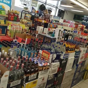 a wide selection of alcohol bottles