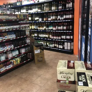 a wide selection of bottles of wine