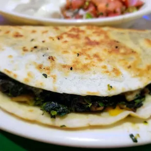 a plate of quesadillas