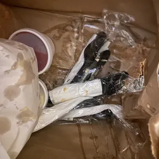 All the cheese saturated the bag. It also got on my bed covers! Sloppy asf. Also a whole fajita nachos was missing from the bag!!!