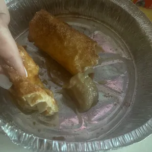 Soggy banana chimi gross it&apos;s in the trash