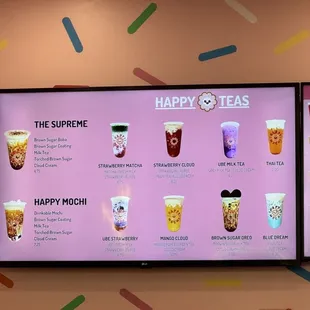 Specialty drink menu