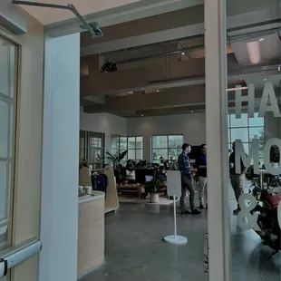 Upon entering the coffee shop. Open concept layout.