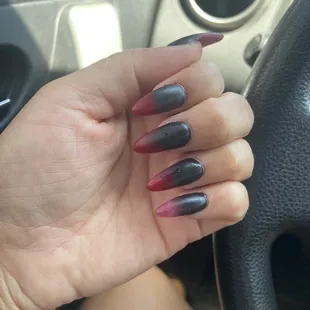 Vampire nails. Ombré matte almond shape by Michael