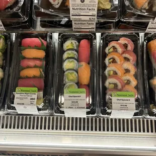 a display of sushi