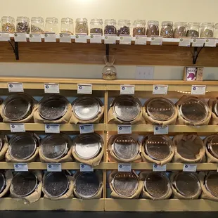 a display of coffee cups