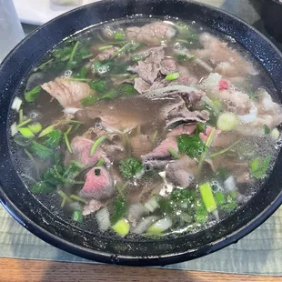 Rare Steak Beef, Brisket, and Tendon Pho