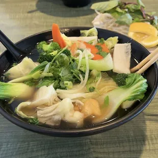 Veggie tofu pho w/ beef Extra Broth