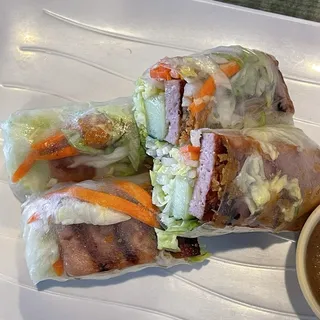 Vietnamese Grilled Pork Sausage Spring Rolls