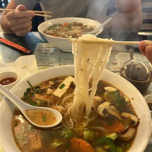 Veggie pho w/ beef broth