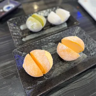 Mochi ice cream- mango, green tea, vanilla bean