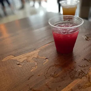two drinks on a table