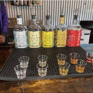Rum Tastings. Silver, Gold, Bananas Foster, King Cake, &amp; Hibiscus
